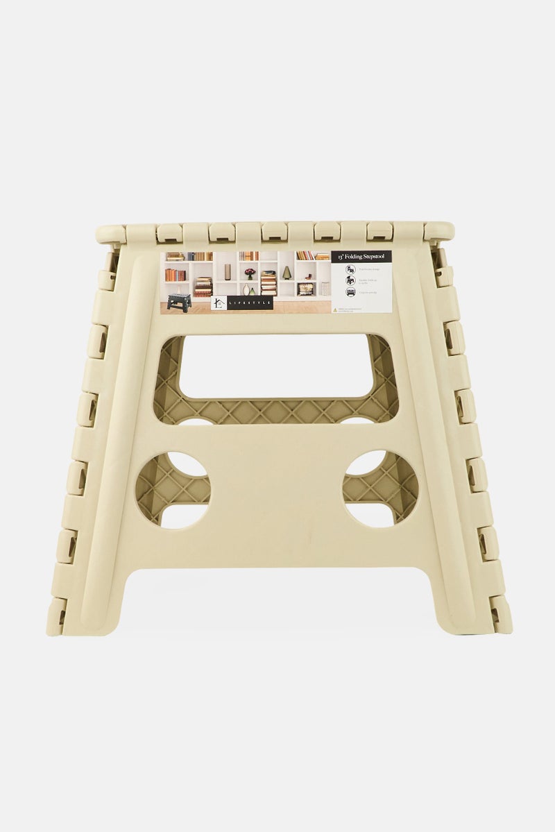 LIFESTYLE Plastic Folding Stepstool, Khaki - Image 2