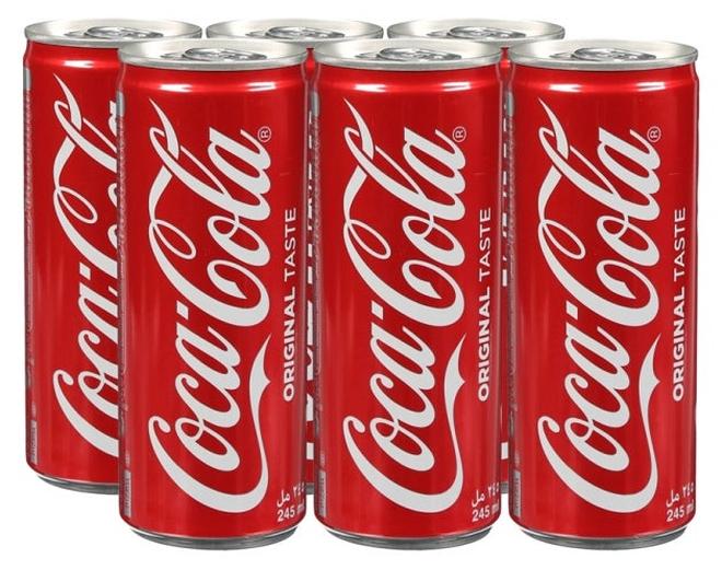 Coca-Cola Soft Drink Can, Pack Of 6, 245ml