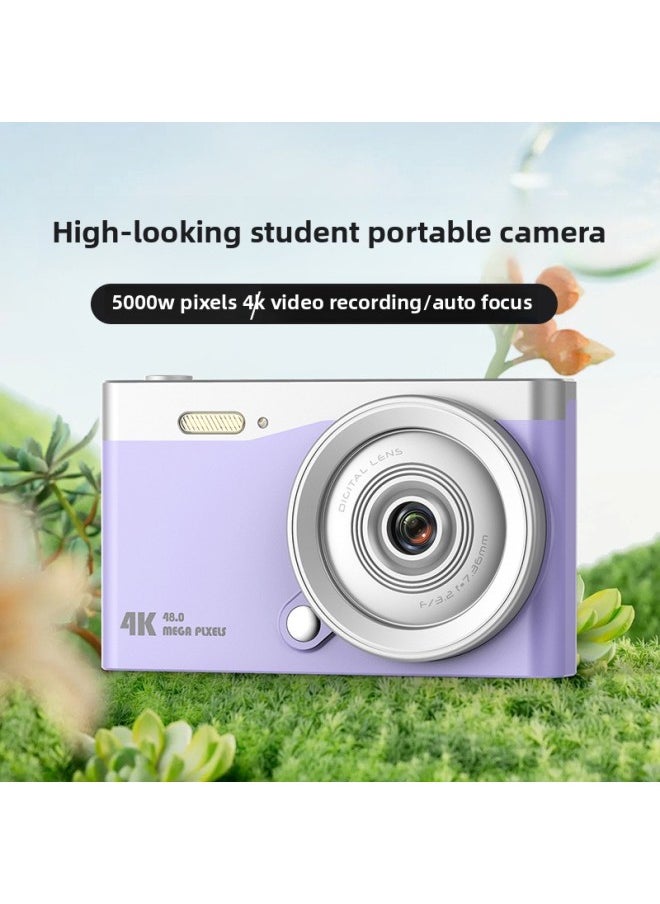 Generic - Ccd HD 4K Pixel Digital Camera Student Entry Mini Card Machine Home Shooting Camera-Color:8g High-speed Memory Card + Card Reader - Image 1