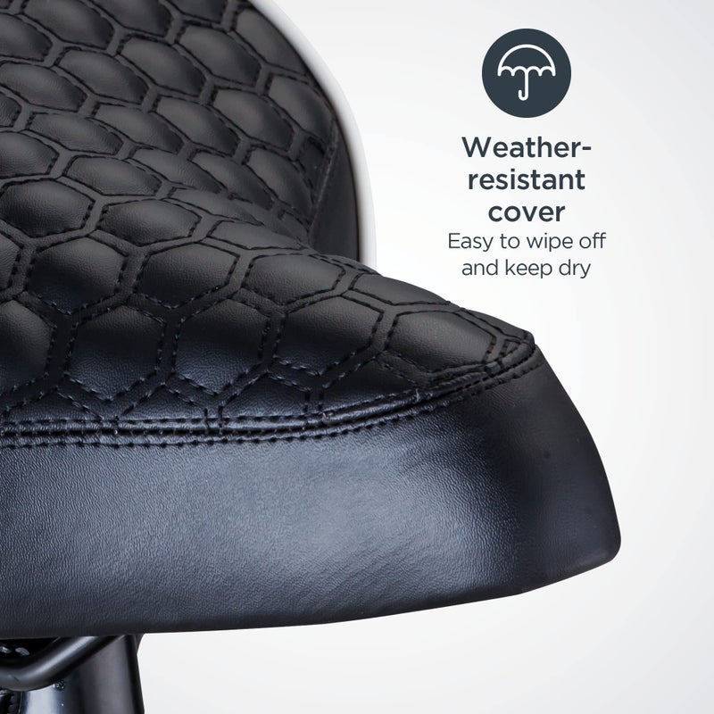 Schwinn Comfort Bike Seat for Men and Women, Quilted Soft Padding Bicycle Seat, Replacement Saddle Fits All Adult Bikes with Standard Seatpost, Wide Springer, Black - Image 3