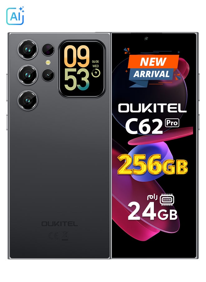 Oukitel C62 Pro Dual SIM Black 8+16GB RAM 256GB 4G - Middle East