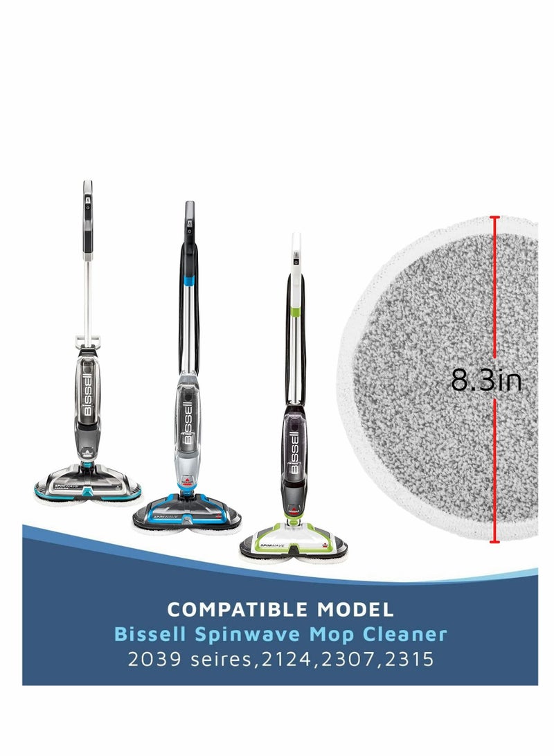 6 Pack Replacement Pads Compatible with Bissell Spinwave 2124, 2039A, 2307, 23157, 20391, 20399 Powered Hard Floor Mop， Mop （white, orange, off-white strips） - Image 3