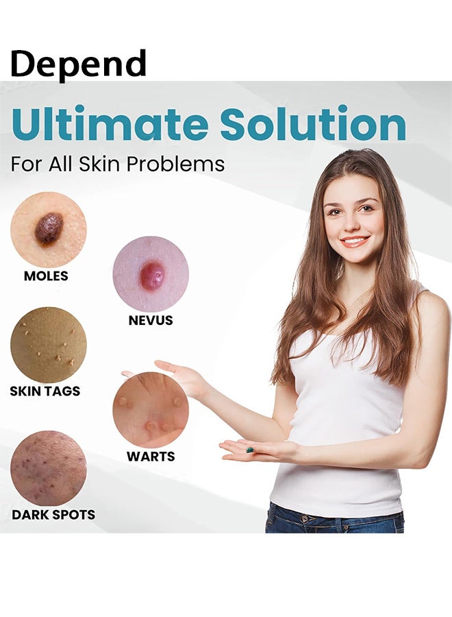 Depend Mole And Wart Removal Pen, Non-Invasive Mole And Wart Removal, 2025 Upgrade New Skin Tag Removal Pen, Smoothes And Reduces Blemishes, Dark Spot Corrector Stick, Portable Design, Suitable For All Types - Image 3