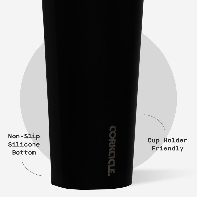 Corkcicle Cold Cup Insulated Tumbler with Straw - Keeps Drinks Cold for 12 Hours - Triple-Insulated Stainless Steel - Leak-Resistant Lid - Summer Drinkware Gift - 24 oz - Matte Black - Image 5