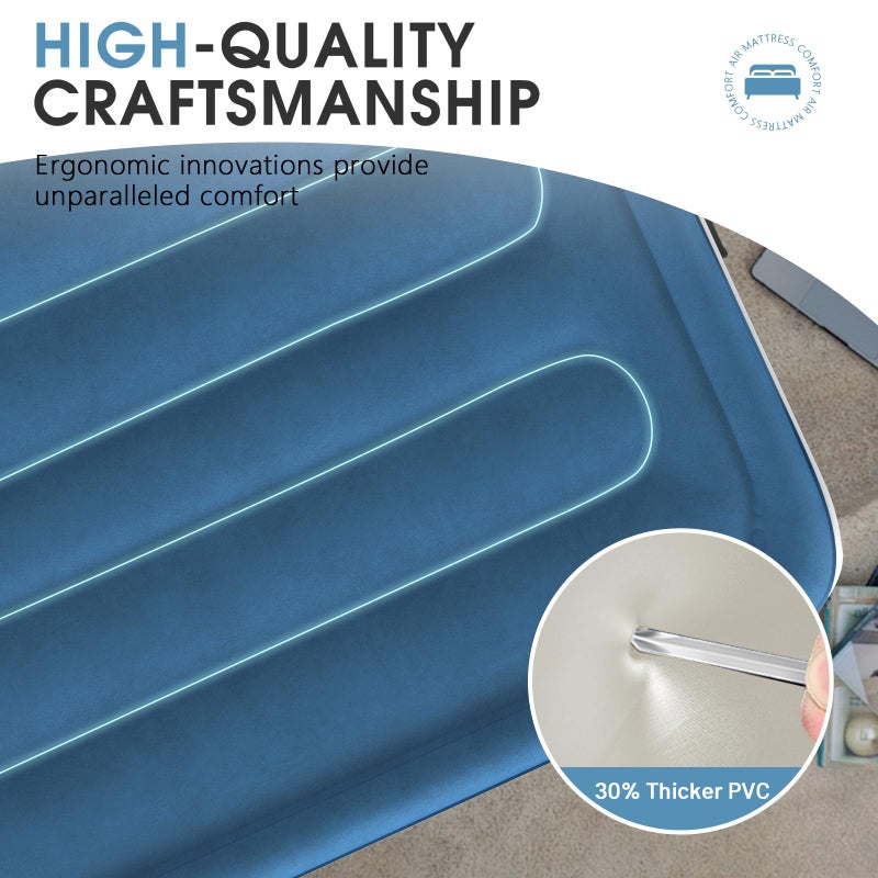 DIVON Twin Air Mattress with Built in Pump Raised,18â€Single Inflatable Mattress in 2 Mins,Foldable Blow Up Mattress,Portable Twin Size Air Mattress for Camping,Travel&Floor,Air Bed for Adults,330lbs - Image 2