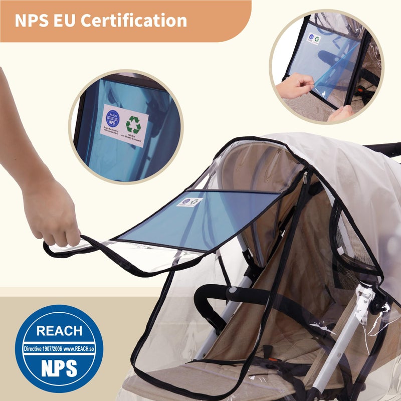 Bemece Stroller Rain Cover, Universal Stroller Accessory, Baby Travel Weather Shield, Windproof and Waterproof, Protect from Dust and Snow - Image 5