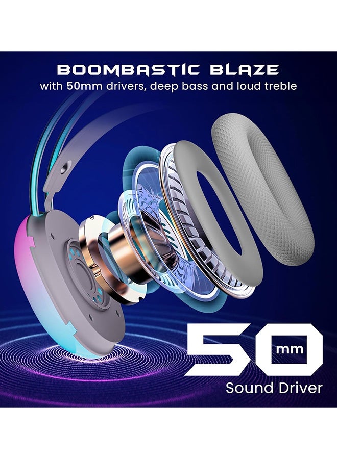 Hammer Renewed - HAMMER Blaze Wired Over Ear Gaming Headphones with Mic, 50mm Drivers, Full RGB Lights, Gaming Headset with Adjustable Bands, Breathable earcushion, 1.5Mtr Wire with USB (Cyan) - Image 3