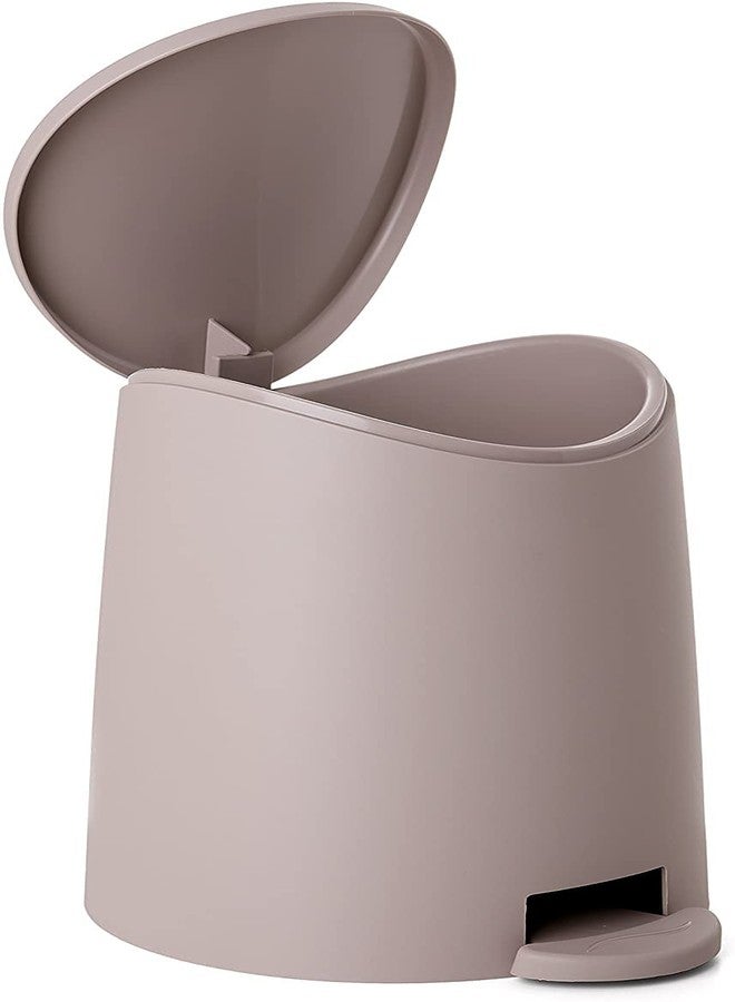 Superio Small Plastic Bathroom Set 3 qt Taupe Plastic Compact Trash Can, and Toilet Bowl Cleaner Brush with Holder - Matching Toilet Set - Image 5