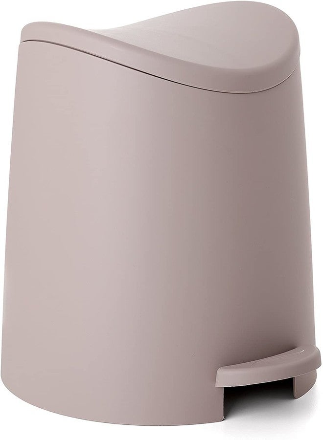 Superio Small Plastic Bathroom Set 3 qt Taupe Plastic Compact Trash Can, and Toilet Bowl Cleaner Brush with Holder - Matching Toilet Set - Image 4