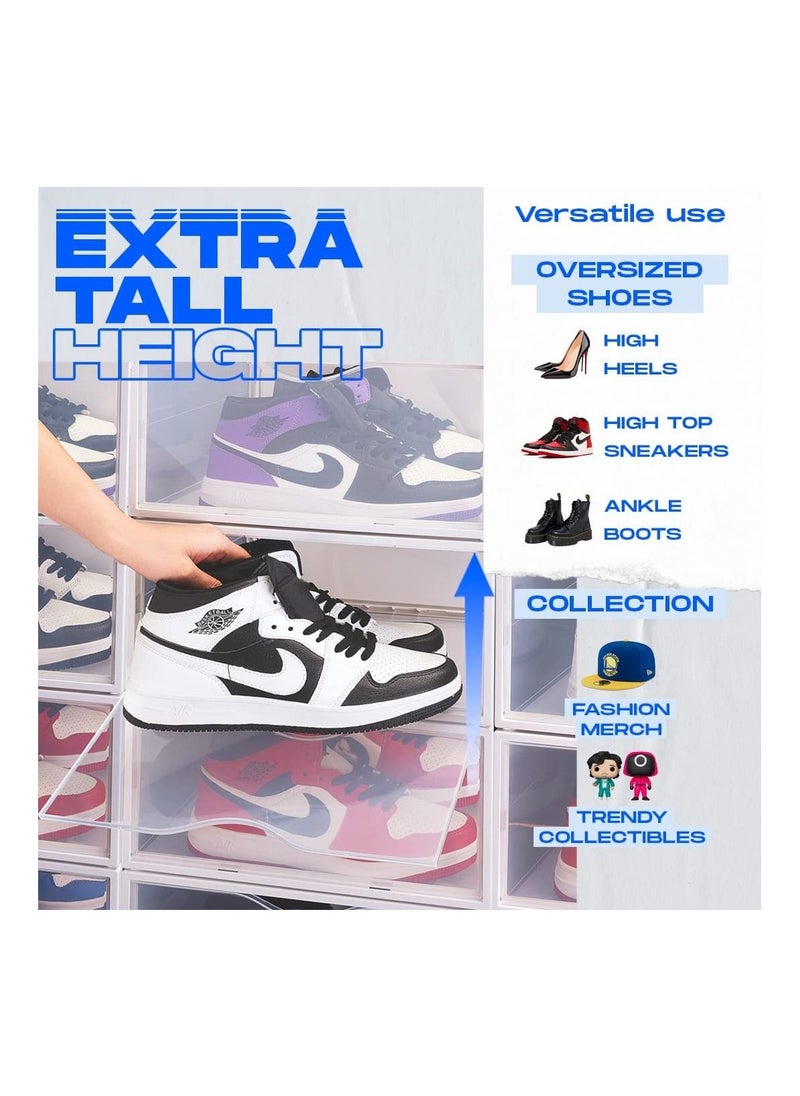 Generic - 12 pack of Shoe Boxes Clear Plastic Stackable, Clear Shoe Boxes Stackable, Shoe Organizer for Closet Shoe Storage Boxes, Shoe Box Sneaker Storage, Plastic Shoe Boxes With Lids, Shoe Display Case Shoe - Image 1