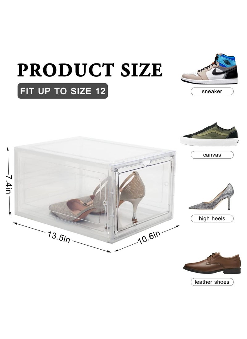 Generic - 12 pack of Shoe Boxes Clear Plastic Stackable, Clear Shoe Boxes Stackable, Shoe Organizer for Closet Shoe Storage Boxes, Shoe Box Sneaker Storage, Plastic Shoe Boxes With Lids, Shoe Display Case Shoe - Image 1