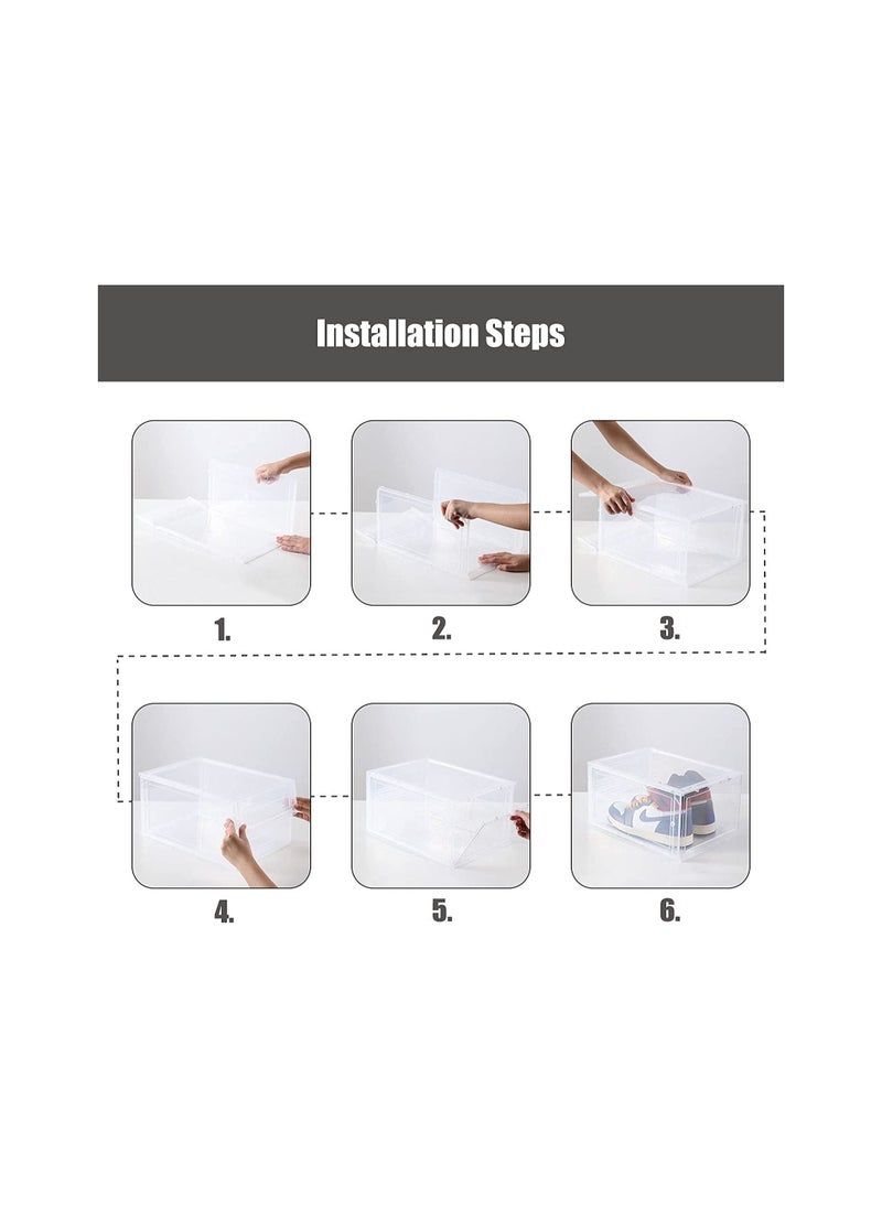 Generic - 12 pack of Shoe Boxes Clear Plastic Stackable, Clear Shoe Boxes Stackable, Shoe Organizer for Closet Shoe Storage Boxes, Shoe Box Sneaker Storage, Plastic Shoe Boxes With Lids, Shoe Display Case Shoe - Image 1