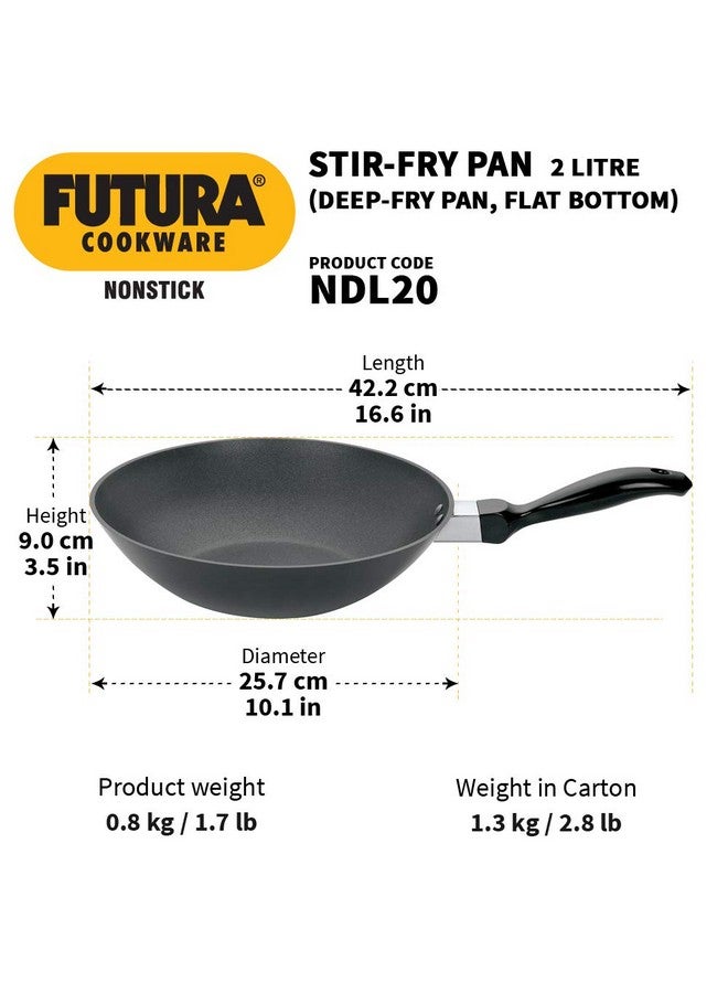 Hawkins Futura Nonstick Deep-Fry Pan (Stir-Fry Pan) 2 L, 26 cm, 3.25 mm (Black) - Image 3