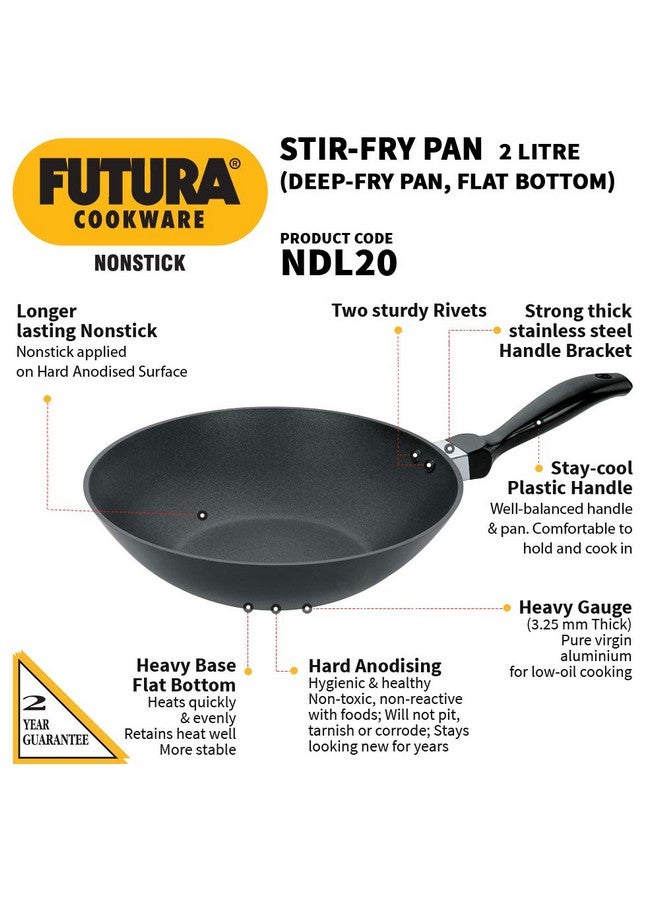 Hawkins Futura Nonstick Deep-Fry Pan (Stir-Fry Pan) 2 L, 26 cm, 3.25 mm (Black) - Image 2