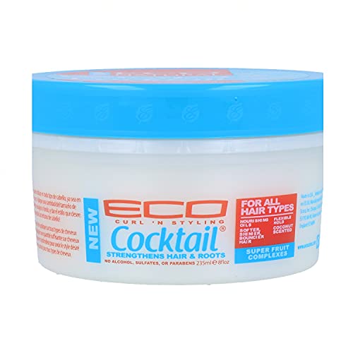 Eco Style Ecoco Eco Cocktail Super Fruit Complex Hair Cream Collagen Amino Acids And Natural Oil Blend Nourish And Protect Curls Soft Bouncy And Shiny Hair Without Leaving Heavy Build Up 8 Oz
