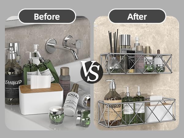GLOCY Multipurpose Bathroom Rack,Bathroom Shower Caddy,Bathroom Organizer,Kitchen Rack Stainless Steel Wall Shelf - Image 4