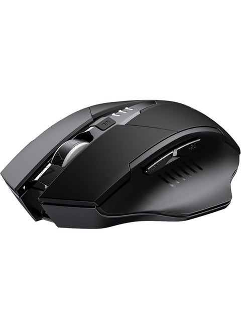 Wireless Mouse Rechargeable, Battery Visible, 2400 DPI, 6 Buttons, Ergonomic Large Mouse for Laptop, Computer, Mac, PC etc.