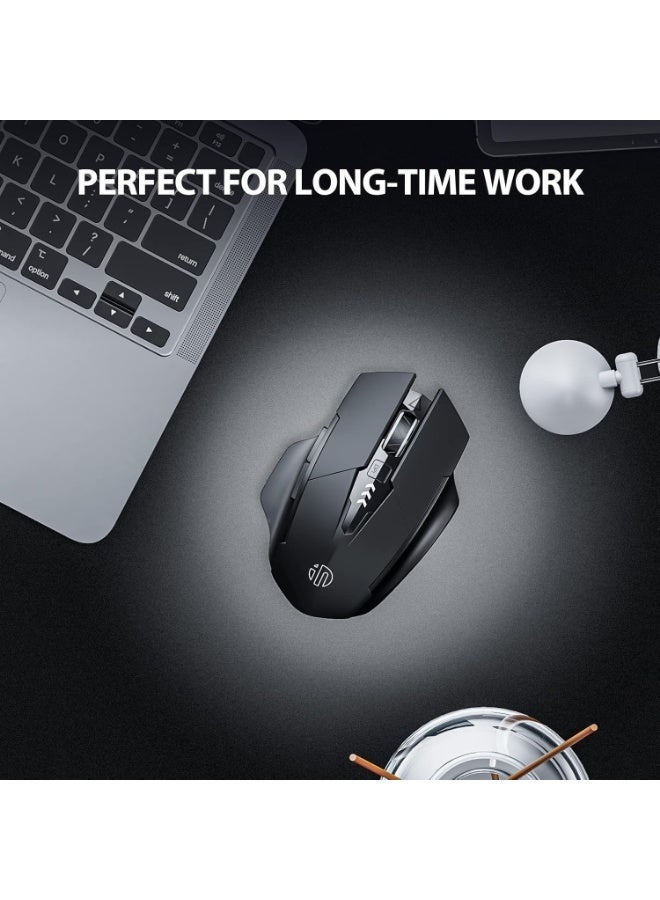 Wireless Mouse Rechargeable, Battery Visible, 2400 DPI, 6 Buttons, Ergonomic Large Mouse for Laptop, Computer, Mac, PC etc. - Image 4