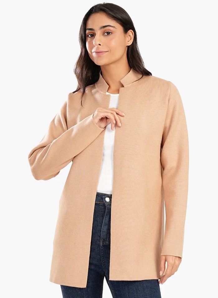Carina Reverse Collar Open Front Jacket - Image 1