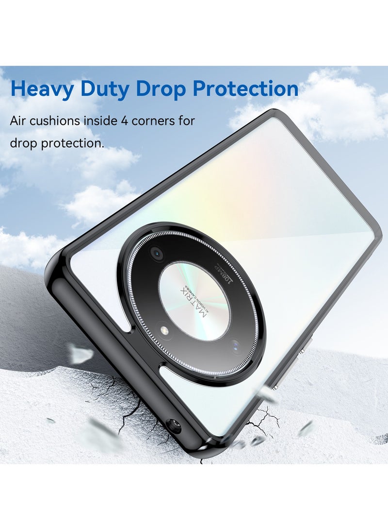 SanHu for Honor X9B 5G Case Cover, High Quality Hard Backplane Soft Border Pure and Bright Comfortable Feel Cell Phone Protective Case for Honor X9B 5G, Black - Image 3