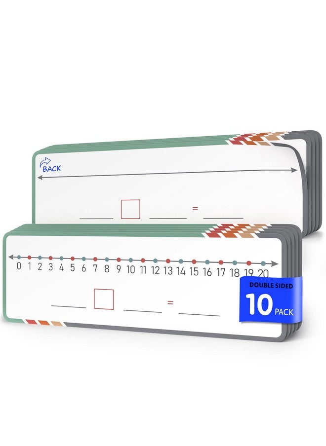 Scribbledo Dry Erase Number Line For Students 4”X12” Small White Board Dry Erase Sheets Math Manipulatives Number Lines For Classroom Supplies Teacher Pack 10 Sheets  - Image 1