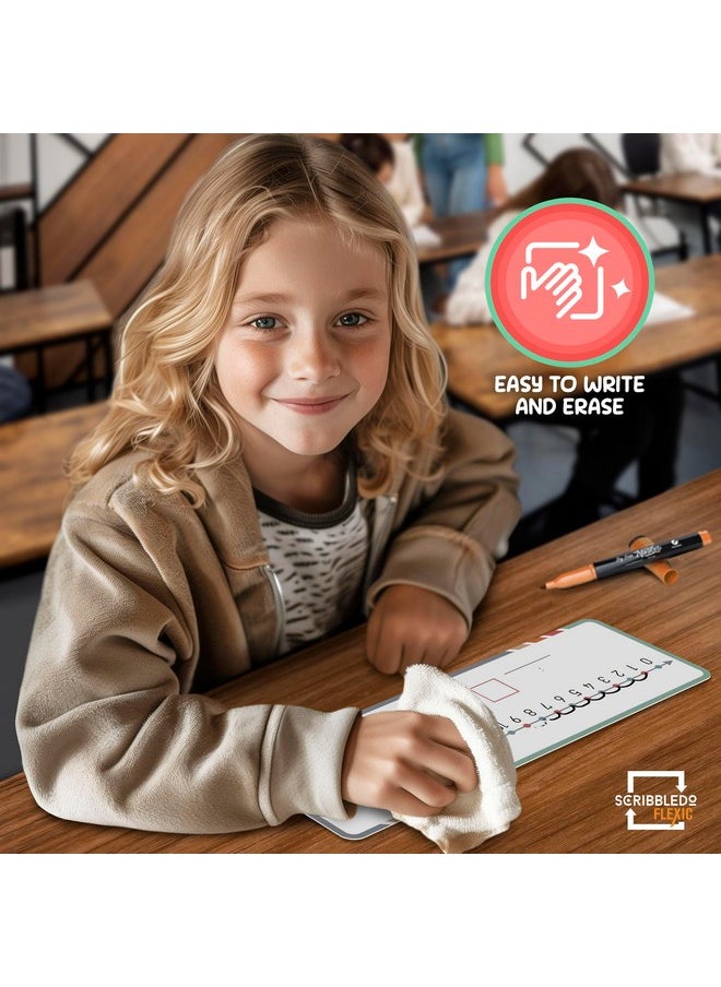 Scribbledo Dry Erase Number Line For Students 4”X12” Small White Board Dry Erase Sheets Math Manipulatives Number Lines For Classroom Supplies Teacher Pack 10 Sheets  - Image 5