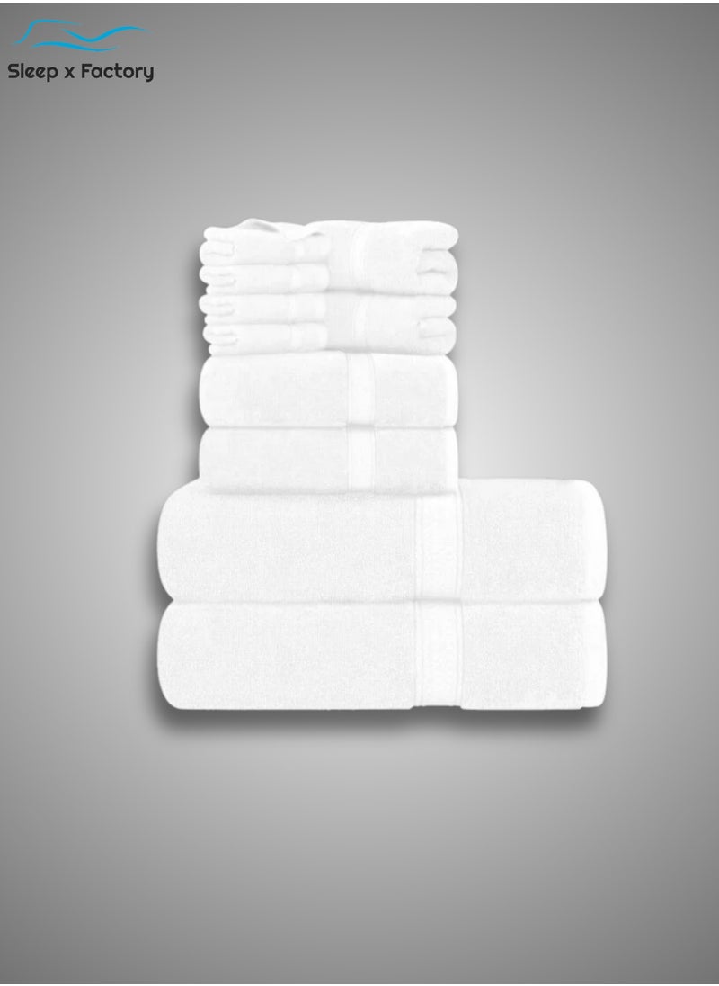 Sleep x Factory Premium 10 Piece Towel Set White Color  - Image 1