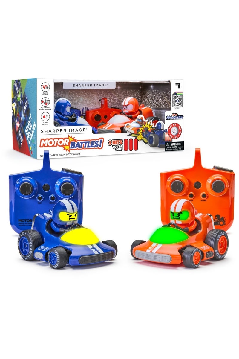 Sharper Image® Motor Battles RC Team Battle Racers – Remote Control Combat Cars with LED Lights & Damage Indicators for Multiplayer Action| RC Stunt Bumper Car Fighting Game| Toy Gift for Boys Kids - Image 1