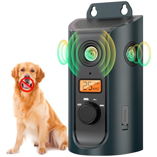 AFDLLDQM Ultrasonic Anti Barking Device for Dogs Dog Bark Alarm Deterrent Devices with Solar USB Charging 3 Modes Dog Barking Silencer up to 50 FT Stop Dog Barking Control Device Bark Box - Image 1