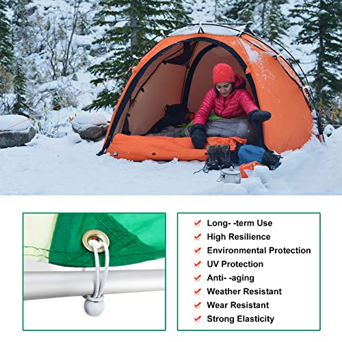 SkyTened 50PCS White Bungee Cords, 6 Inch Heavy Duty Outdoor Bungee Cord with Balls, Tarp Tie Down Bungee Balls for Shelter, Camping, Cargo, Tent Poles UV Resistant - Image 2
