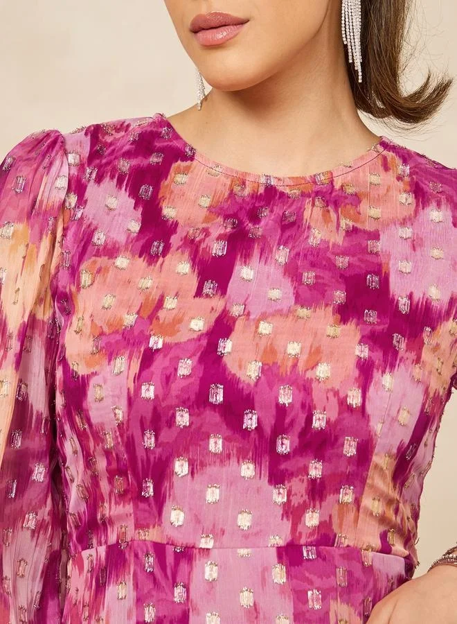 Styli Floral Tiered Midi Dress