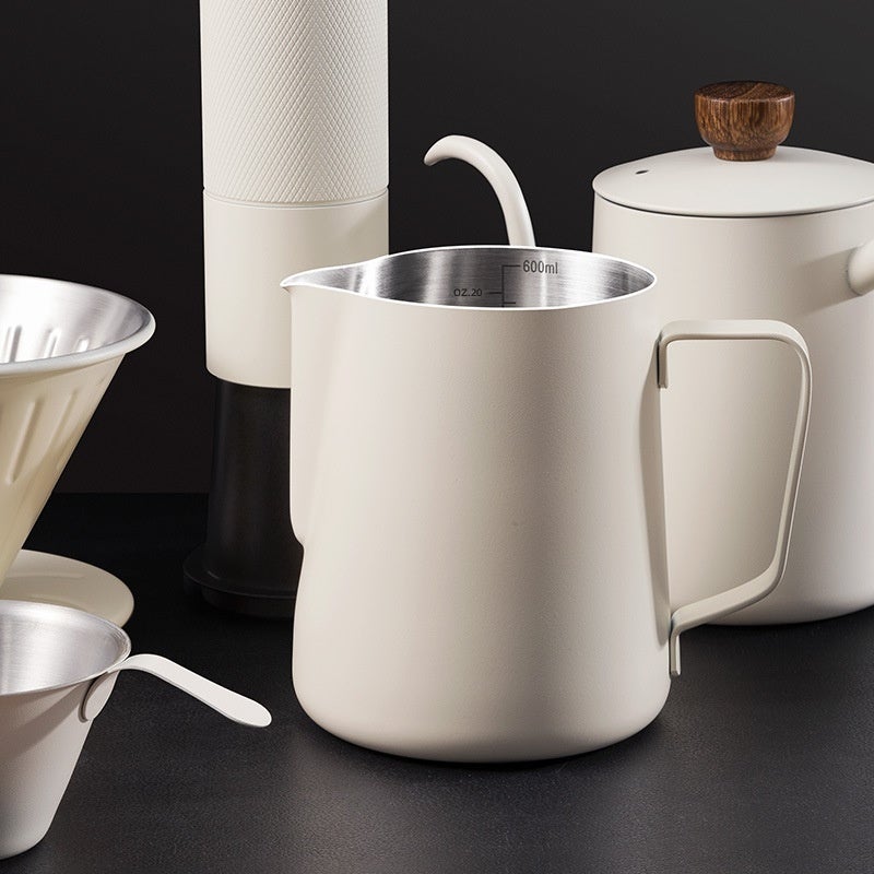 Outdoor 304 Stainless Steel Pour Over Coffee Set with Grinder, Mirror Polished Filter & Funnel, 5/10 Pieces (Black/Off-White) - Image 4