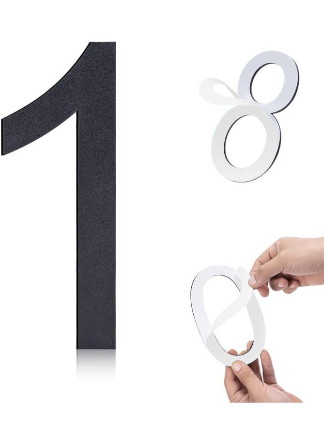 رات سو أرقام المنزل لخارج كبيرة ذاتية اللصق أرقام المنزل 6 بوصة رقم البيت من الفولاذ المقاوم للصدأ عنوان البيت الخارجي بوابة مرآب شارع المزرعة رقم 1. - Image 1