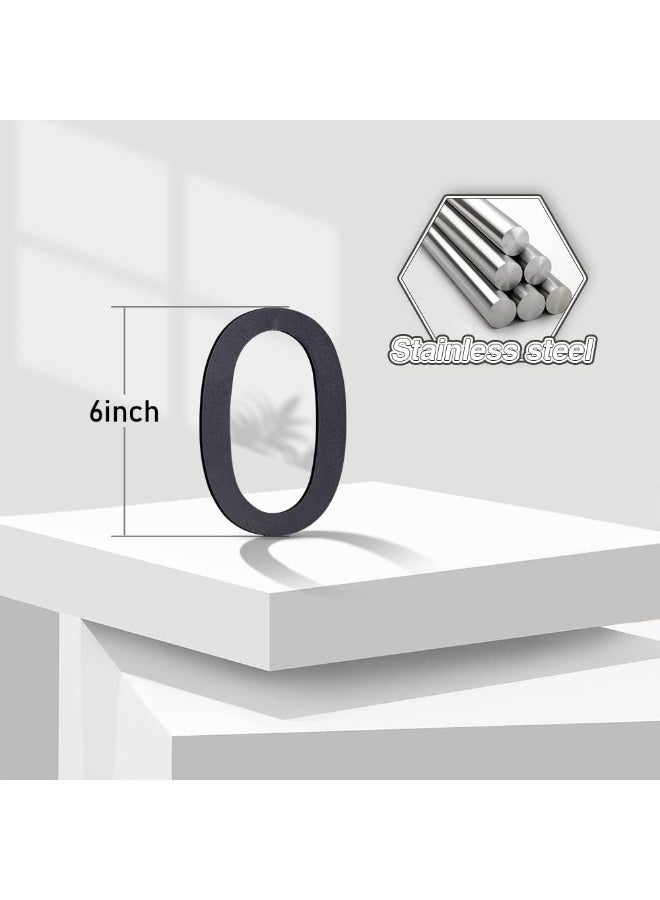 رات سو أرقام المنزل لخارج كبيرة ذاتية اللصق أرقام المنزل 6 بوصة رقم البيت من الفولاذ المقاوم للصدأ عنوان البيت الخارجي بوابة مرآب شارع المزرعة رقم 1. - Image 4