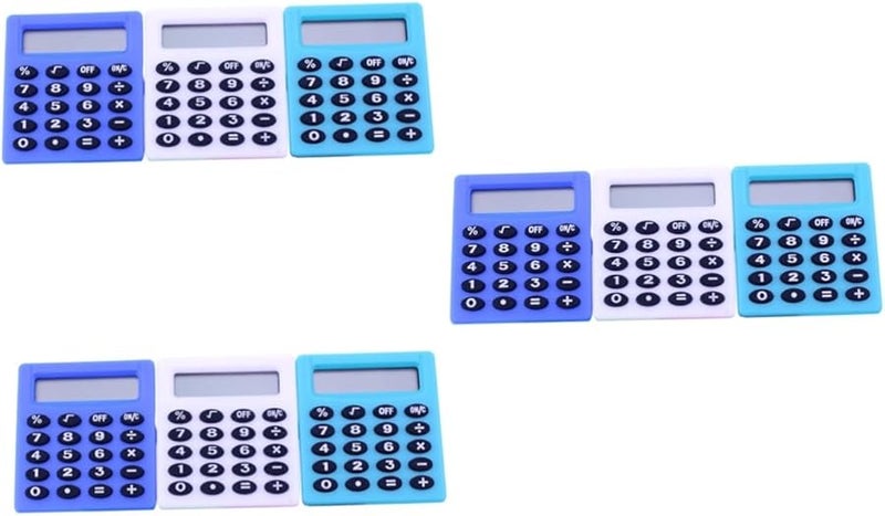 Mini Portable Student Calculator 9 Pack Cute Pocket Sized Exam Calculators Random Colors - Image 1