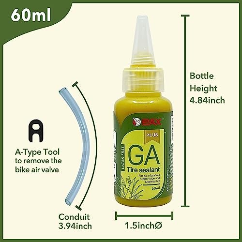 PAX 60ml GA Tire Sealant, Flat Prevention Savior, Strong Sealing, Non-Corrosive, Suit for Lawnmowers, Motorcycles & Bicycles, Clincher, Tubular, Tubeless. with Conduit & A-Type Tool - Image 2