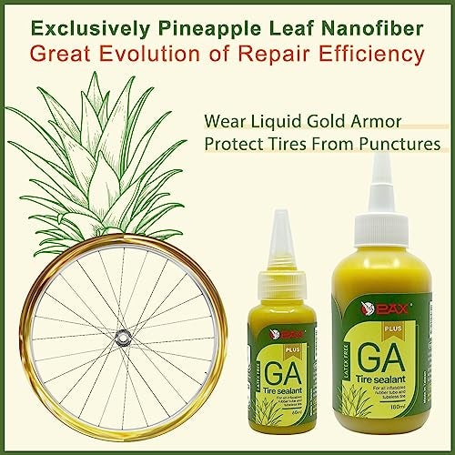 PAX 60ml GA Tire Sealant, Flat Prevention Savior, Strong Sealing, Non-Corrosive, Suit for Lawnmowers, Motorcycles & Bicycles, Clincher, Tubular, Tubeless. with Conduit & A-Type Tool - Image 4