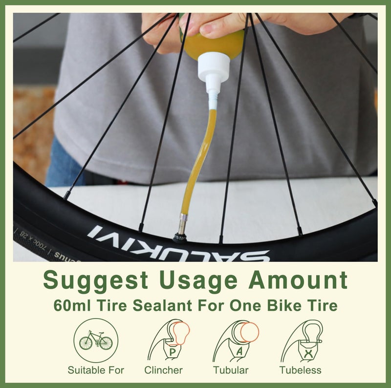 PAX 60ml GA Tire Sealant, Flat Prevention Savior, Strong Sealing, Non-Corrosive, Suit for Lawnmowers, Motorcycles & Bicycles, Clincher, Tubular, Tubeless. with Conduit & A-Type Tool - Image 5