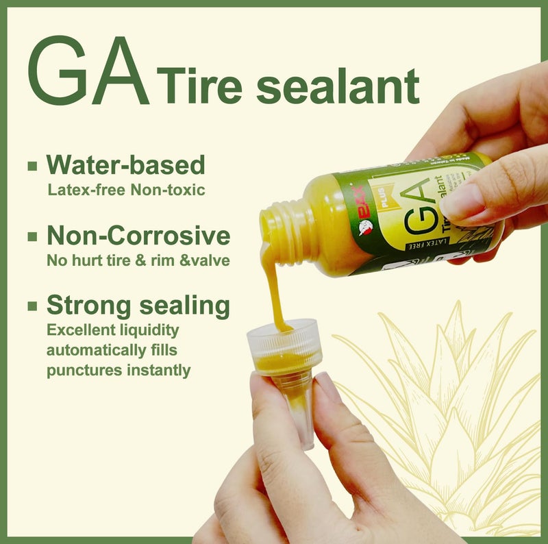 PAX 60ml GA Tire Sealant, Flat Prevention Savior, Strong Sealing, Non-Corrosive, Suit for Lawnmowers, Motorcycles & Bicycles, Clincher, Tubular, Tubeless. with Conduit & A-Type Tool - Image 3