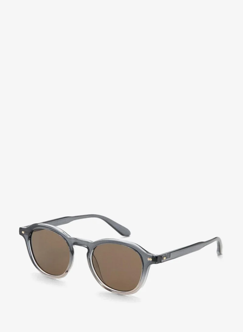 Mango Man Semi-Transparent Round Sunglasses