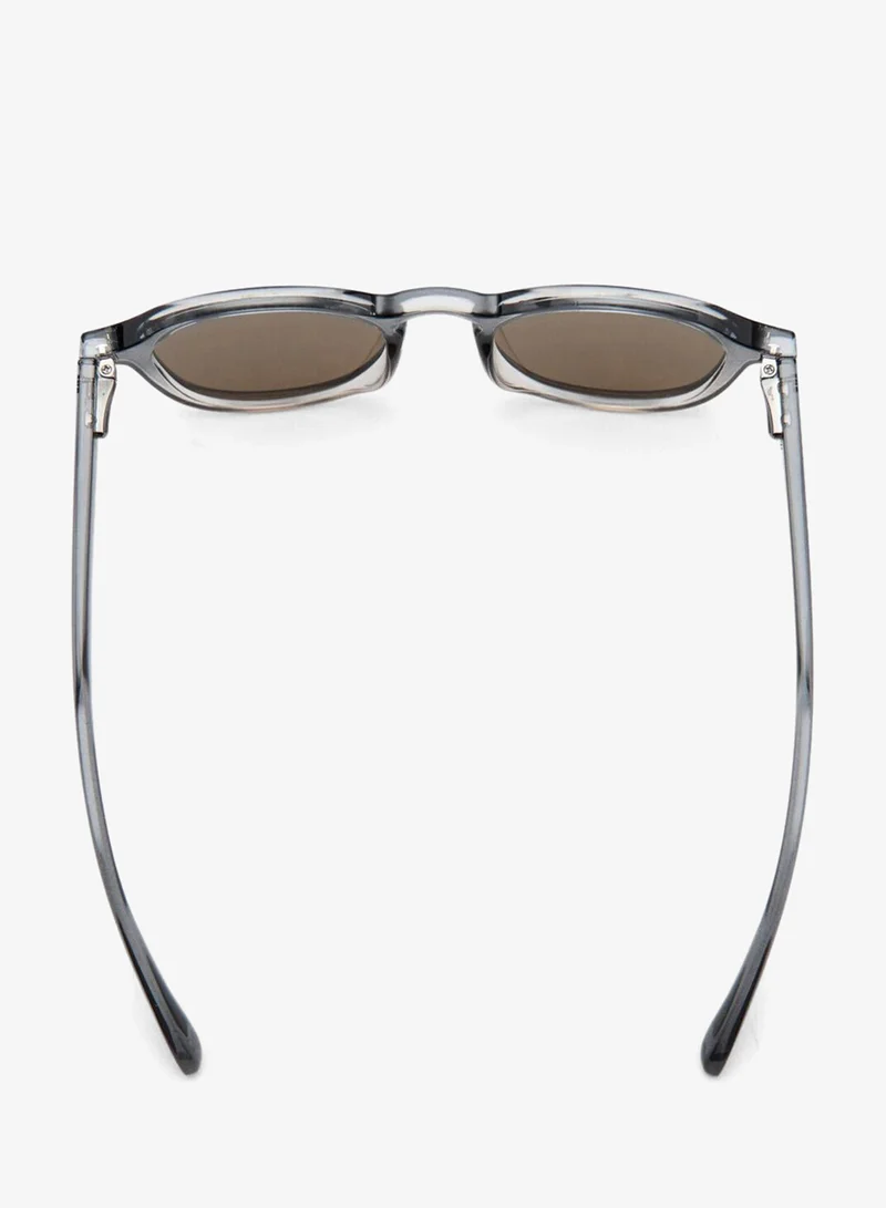 Mango Man 99-NEGRO Semi-Transparent Round Sunglasses for Men | Best Price UAE