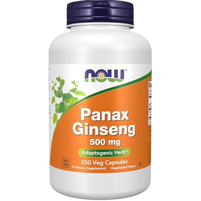 NOW Foods Supplements, Panax Ginseng (Root) 500 mg, Adaptogenic Herb*, 250 Veg Capsules - Image 1