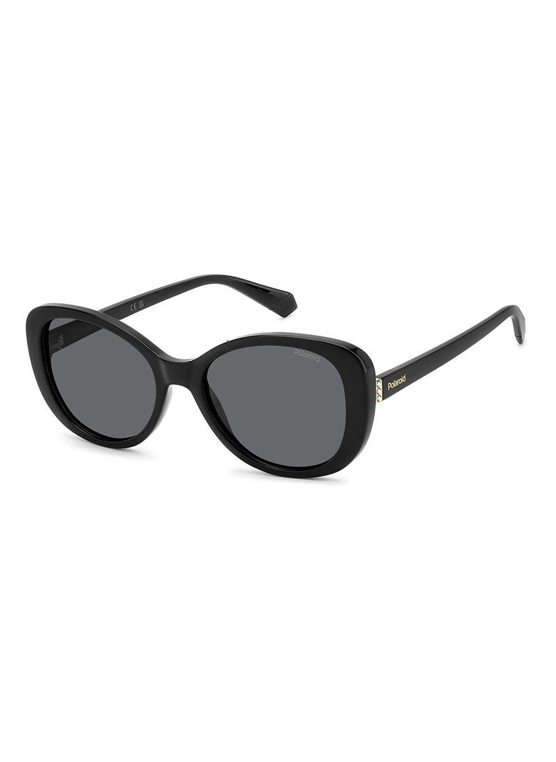 Polaroid Women's Polarized Rectangular Sunglasses - Pld 4154/S/X Black Millimeter - Lens Size: 55 Mm  - Image 1