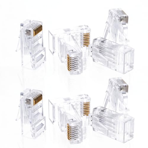 SATMAXIMUM Cat5e RJ45 Modular Plugs, 8P8C UTP Ethernet Crimp Connectors, Solid or Stranded Cable Ends, Gold-Plated Contacts (200 PCS) - Image 4