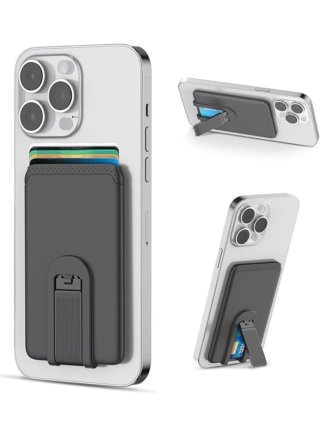 Green Tiger erorex Phone Card Holder, Ultra Slim Silicone Phone Wallet with Stand Stick on Credit Card Holder for Back of Phone, Anti Slip Out Phone Pocket Compatible for iPhone, Android and Most Smartphones