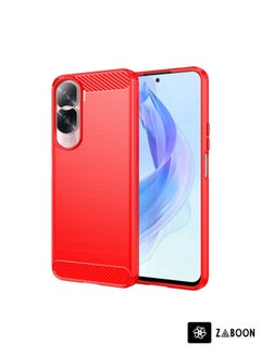 Zaboon Protective Case Cover For Honor 90 Lite Brushed Texture Carbon Fiber TPU  - Image 1