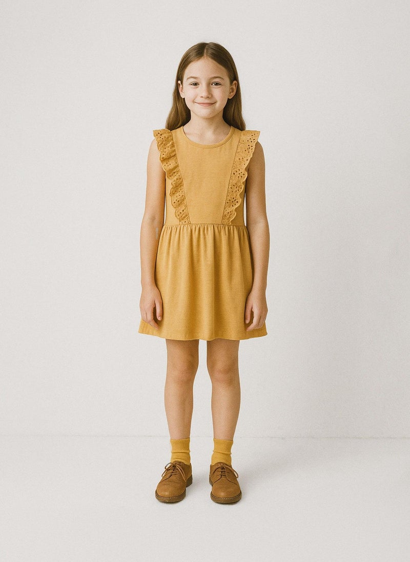 مينوتي فستان مراهقات بدون أكمام بتفاصيل دانتيل - Image 1