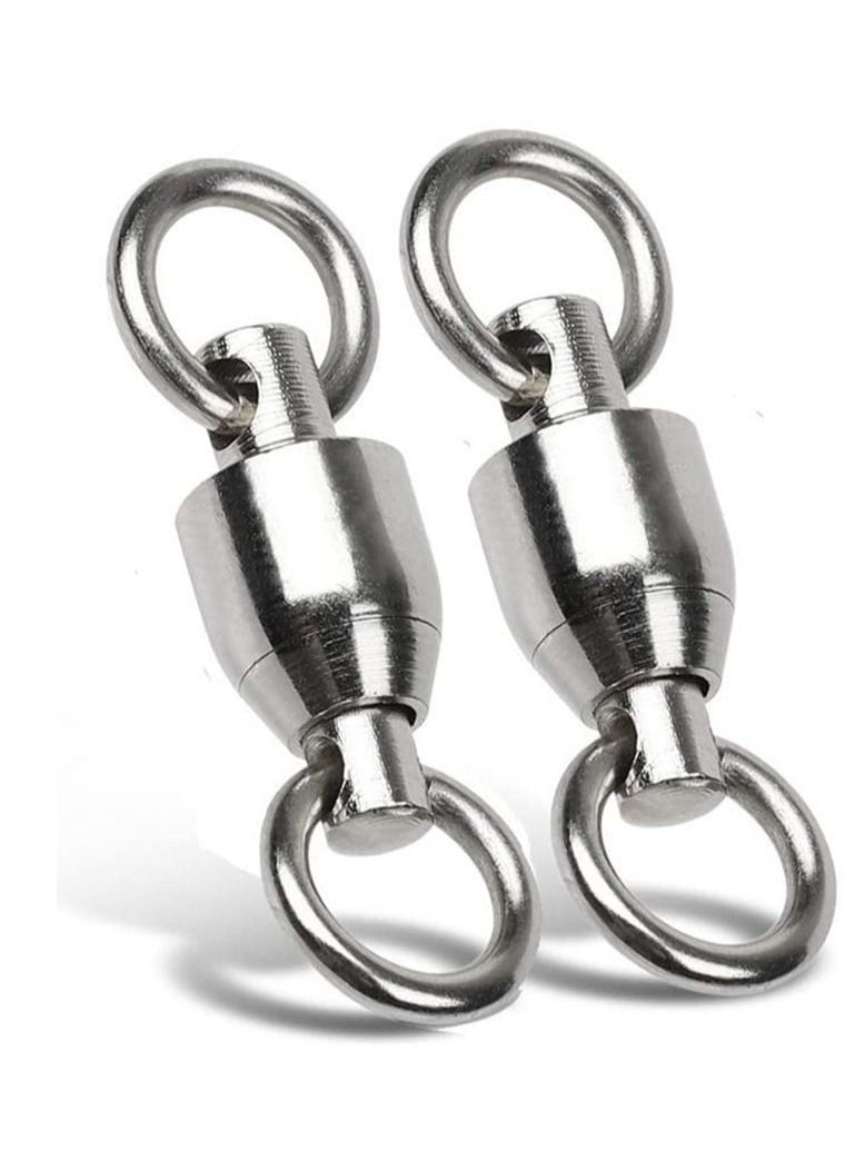 SYOSI Ball Bearing Swivels Connector, 50 Pcs High Strength Stainless Steel Solid Welded Rings Barrel Swivels Saltwater Freshwater Fishing, Fishing Accessories  - Image 1