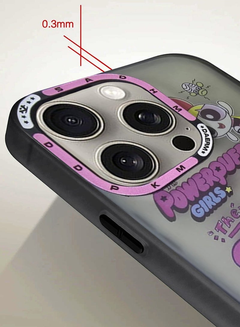 Techie Aesthetic PowerPuff Girls  Back Cover Case with Raised Camera Lens Protector for Apple iPhone 16 Pro - Image 5