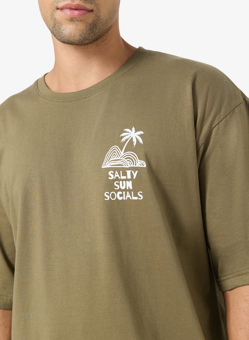 Seventy Five Graphic Crew Neck Oversize Drop Shoulder T-Shirt - Image 5